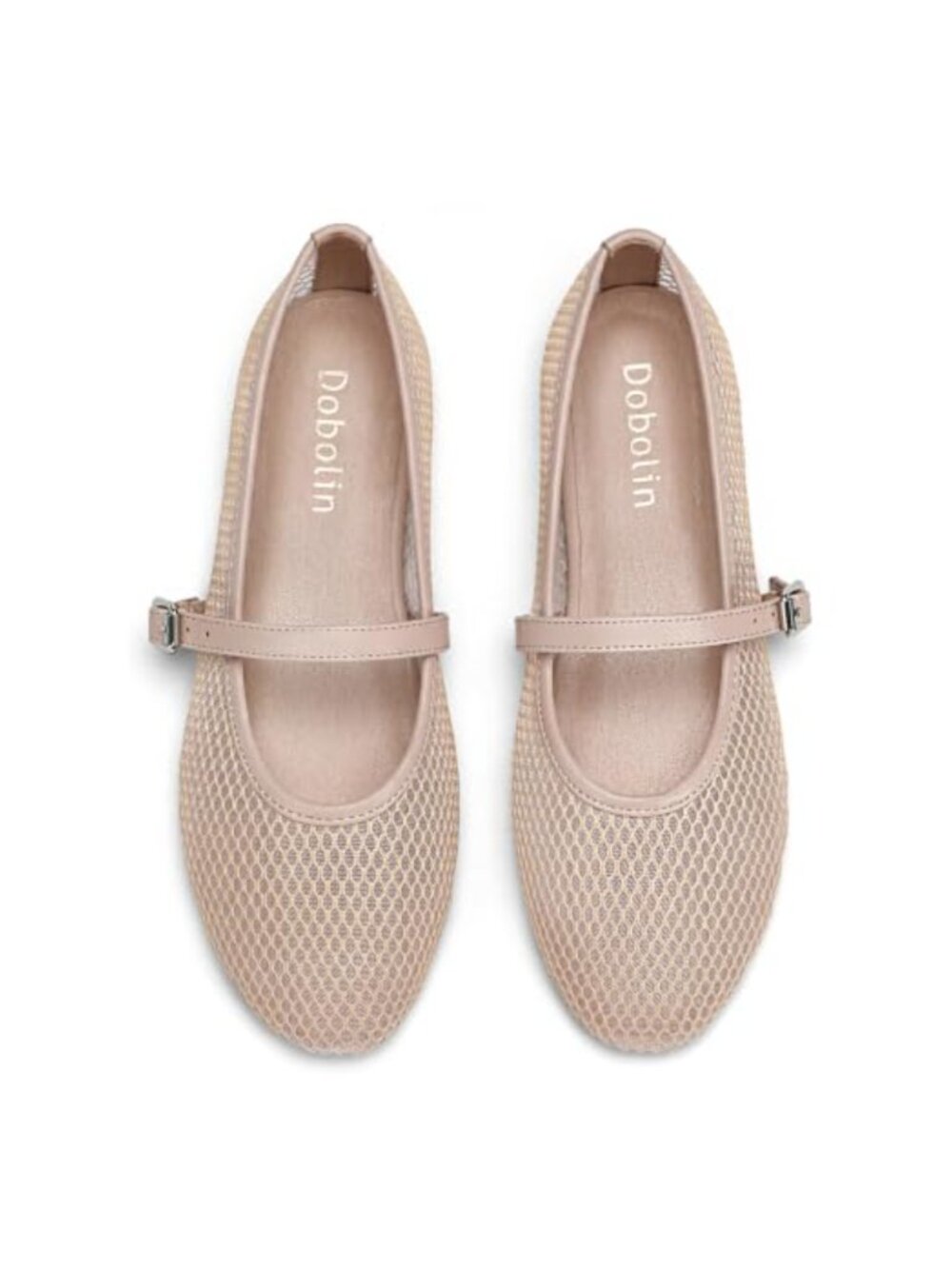 Mesh Ballet Flats Round Toe Mary Jane Buckle Strap Comfortable Women's Shoes
